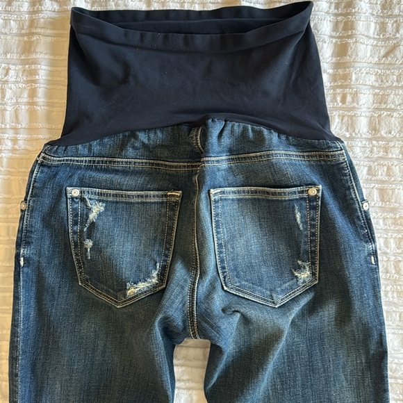 A Pea in the Pod Womens Maternity Cropped Distressed Stretch Jeans sz XS - Picture 9 of 9